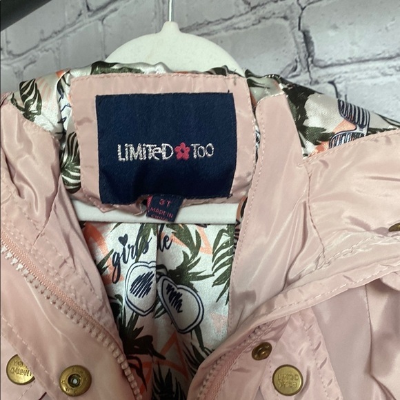 Limited Too Blush Jacket with Tropical Lining - Picture 2 of 3